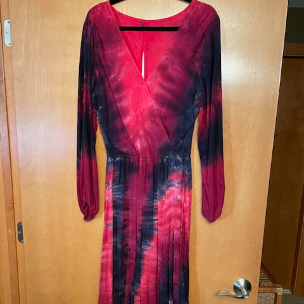 Blue Life Tie Dye Long Sleeved Maxi Dress Size M